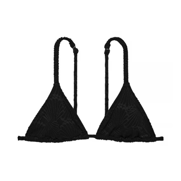 VS Pink Scrunchie Triangle Bikini Top Pure black swim size medium wireless - Picture 3 of 10